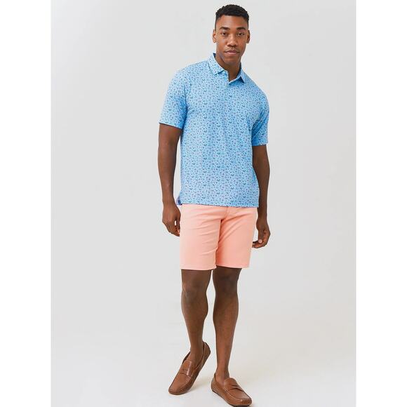 PETER MILLAR SEASIDE DRIRELEASE NATURAL TOUCH PARTY PARROTS POLO Blue Size Large - Picture 4 of 15